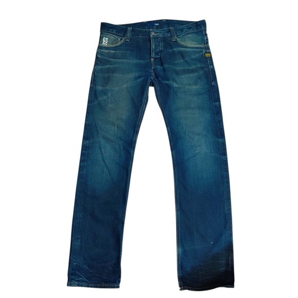 G STAR Raw Jeans Men's Button Fly Size 34 X 32 Boot Cut Straight Leg Denim - Picture 1 of 13